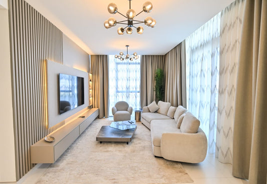 Luxurious 1-Bedroom Corner Unit with Lagoon & Burj Khalifa Views